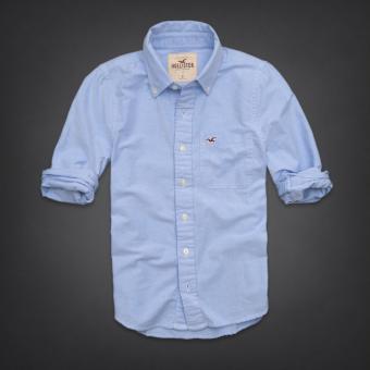 【Lサイズ】ホリスター 無地 オックスフォードシャツ　青　Breakwall Shirt アメカジ インポート 正規品保証付 最新作直輸入