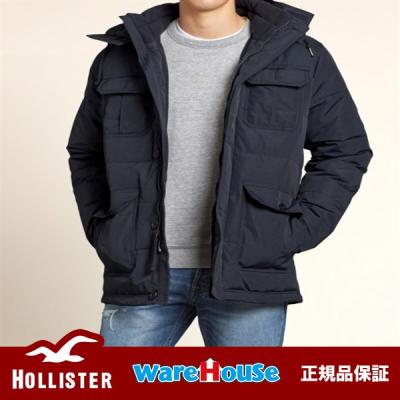 【 S サイズ】　ホリスタ　ミリタリージャケット 紺　ネイビー　Hollister Mens Channel Quilted Parka アメカジ インポート 正規品保証付 最新作直輸