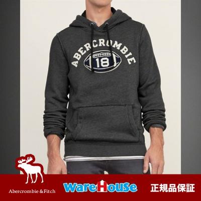 【Sサイズ】アバクロ プルオーバーパーカー 黒 ブラック  Applique Logo Graphic Hoodie  アメカジ インポート 正規品保証付 最新作直輸入