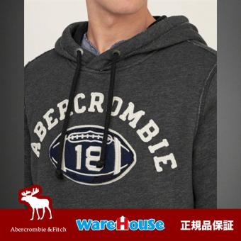 【Sサイズ】アバクロ プルオーバーパーカー 黒 ブラック  Applique Logo Graphic Hoodie  アメカジ インポート 正規品保証付 最新作直輸入