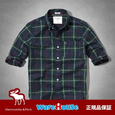 【XL サイズ】アバクロ チェックシャツ　緑 ミドリ紺　Green Mountain Plaid Shirt アメカジ インポート 正規品保証付 最新作直輸入