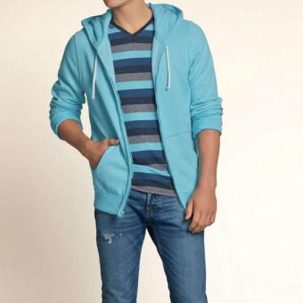 【S サイズ】ホリスター フルジップ パーカー　ターコイズ 水色　San Elijo Hoodie アメカジ インポート 正規品保証付 最新作直輸入