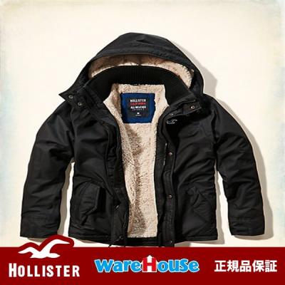 【 S サイズ】　ホリスター ダウンジャケット 黒 ブラック　The Hollister All-Weather Jacket SHERPA LINED アメカジ インポート 正規品保証付 最新作直輸
