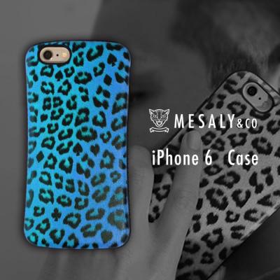 360°衝撃に強いアイフォンケース　Mesaly & Co iPhone6/6s アイフォン6/6s case ブルー 青 BLUE ヒョウ柄 レオパード柄